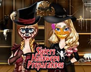 Siostry przygotowują się na Halloween