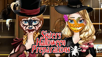 Siostry przygotowują się na Halloween